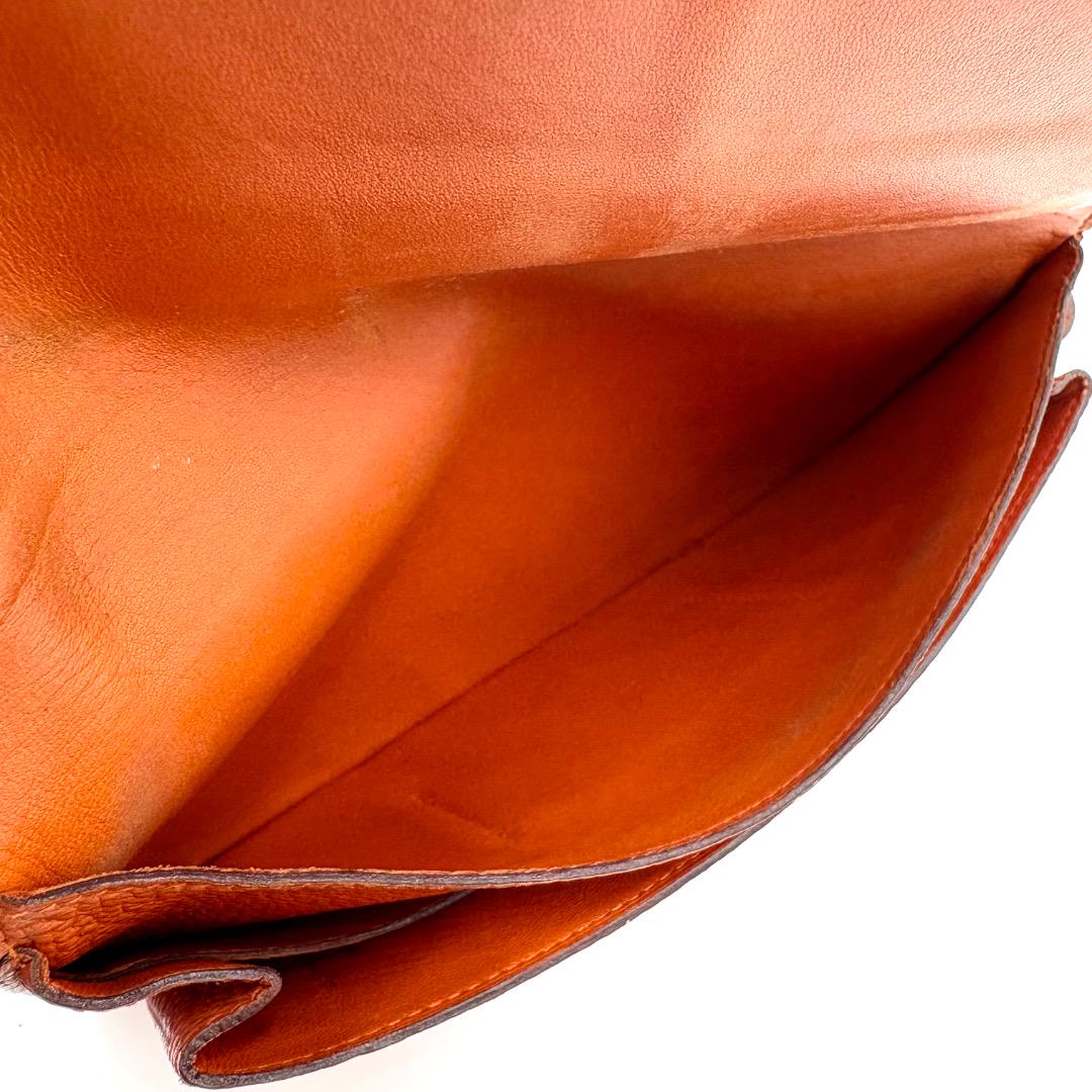 HERMES エルメス ドゴンドュオ GM 折り財布 オレンジ