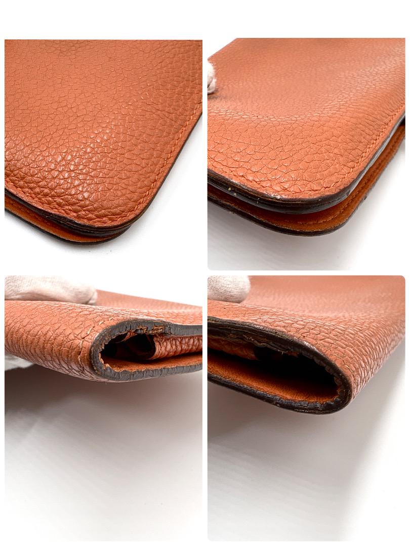 HERMES エルメス ドゴンドュオ GM 折り財布 オレンジ