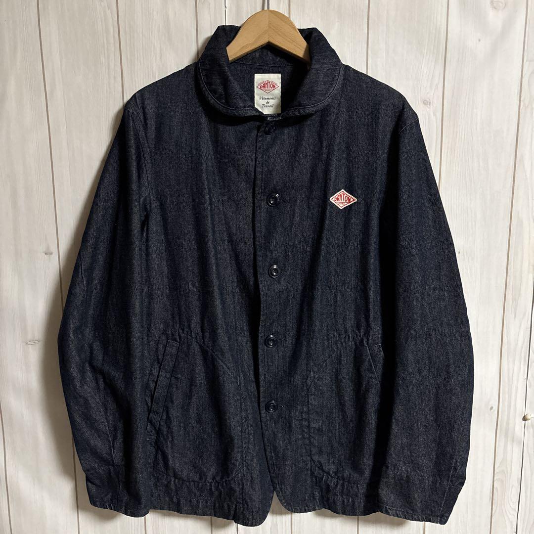 ー品販売  DANTONデニムカバーオールジャケット丸襟ワーク日本製インディゴ ジャケット・アウター
