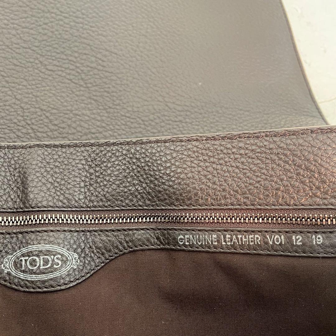 【美品】TOD’S ショルダーバッグ レザー スウェード A4収納 焦茶