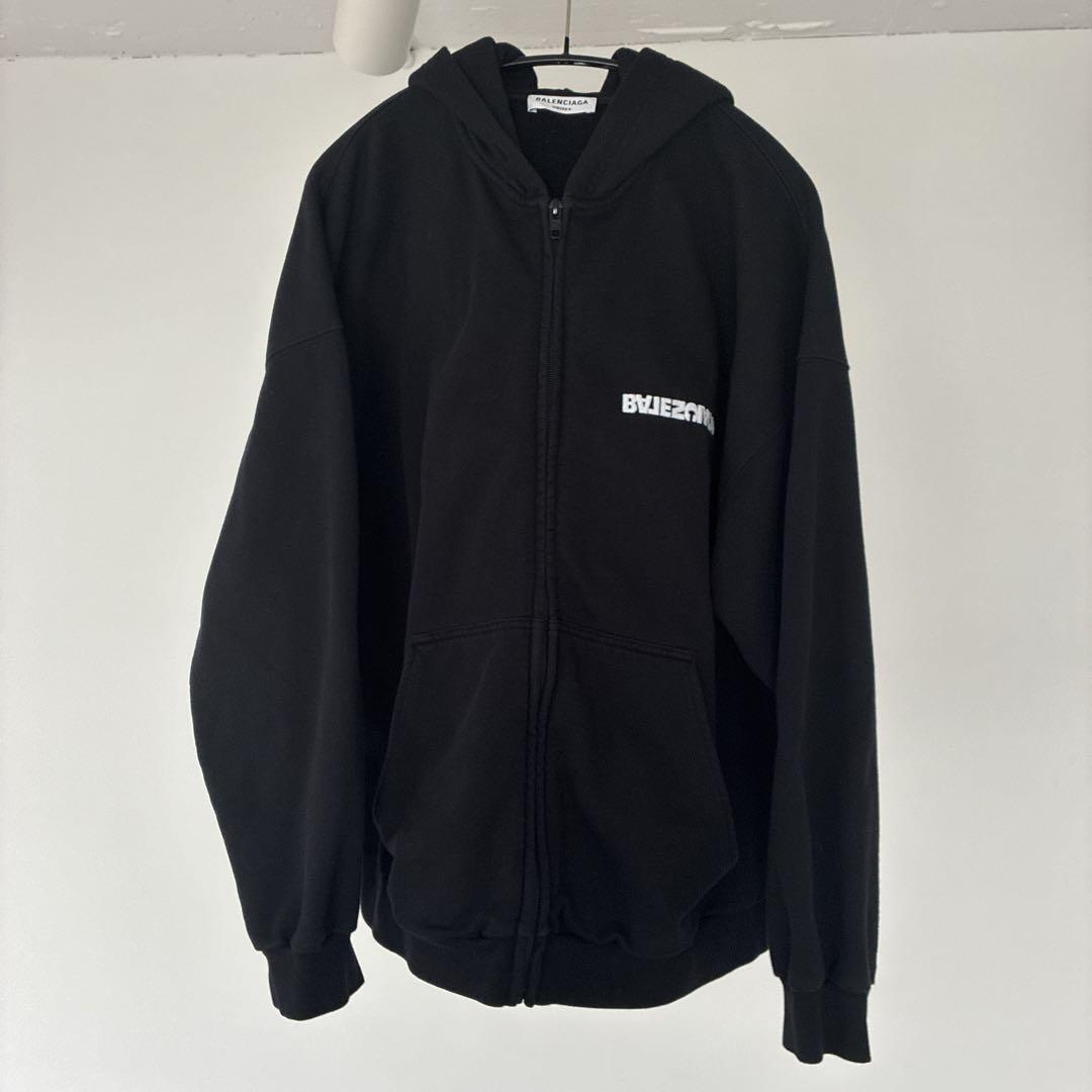 トップス Balenciaga Turn Wide Fit Zip-Up Hoodie