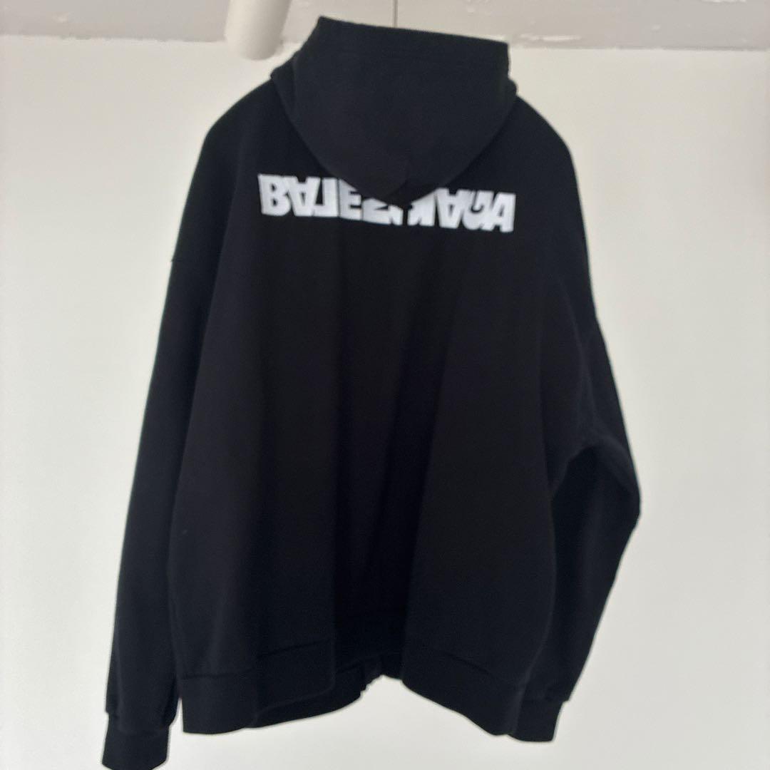 トップス Balenciaga Turn Wide Fit Zip-Up Hoodie