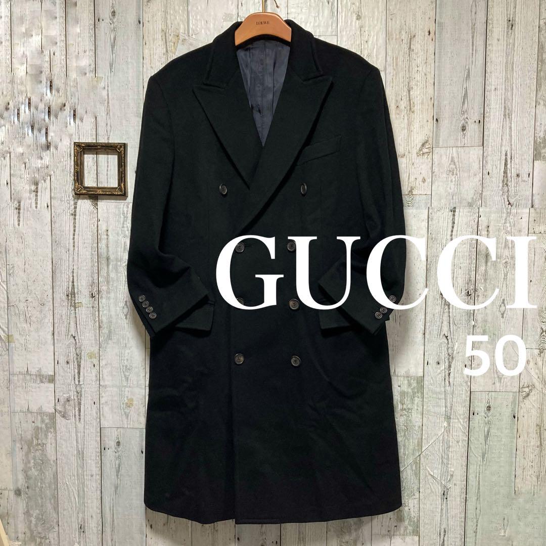 GUCCI グッチ ダブル　チェスター コート 50 ウール　トムフォード期　黒