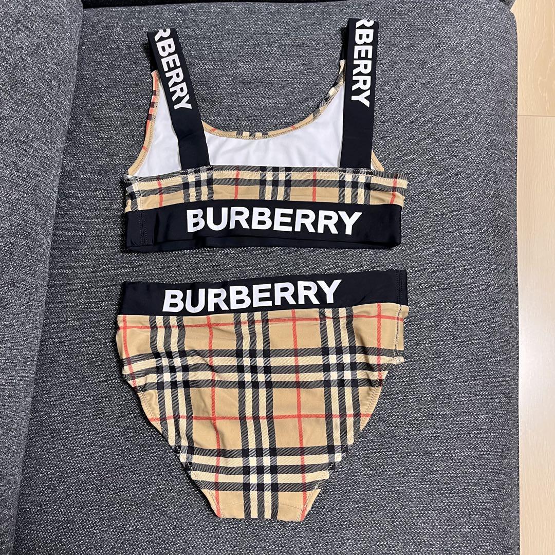 美品】BURBERRY チェック柄 セパレートスイムウェア 12Y - メルカリ