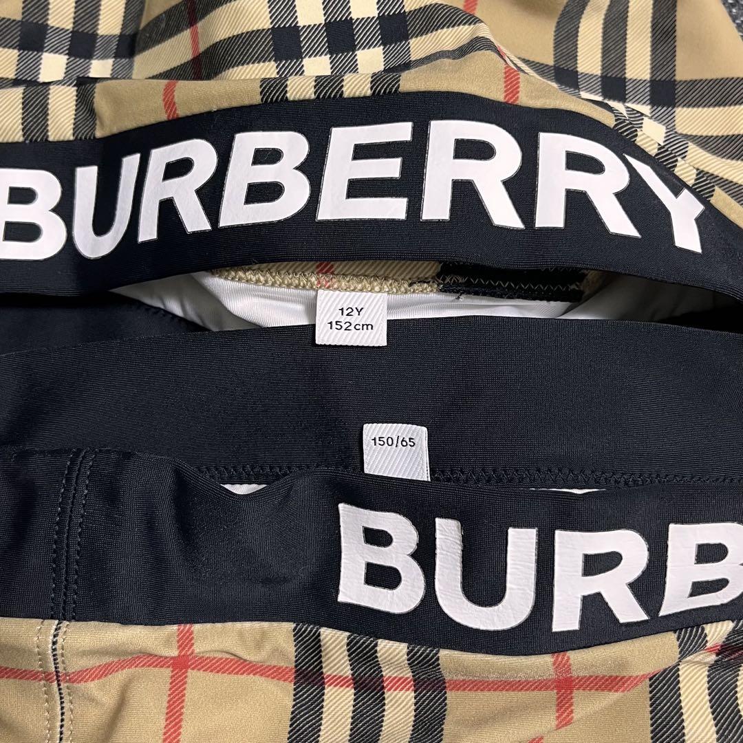 美品】BURBERRY チェック柄 セパレートスイムウェア 12Y - メルカリ