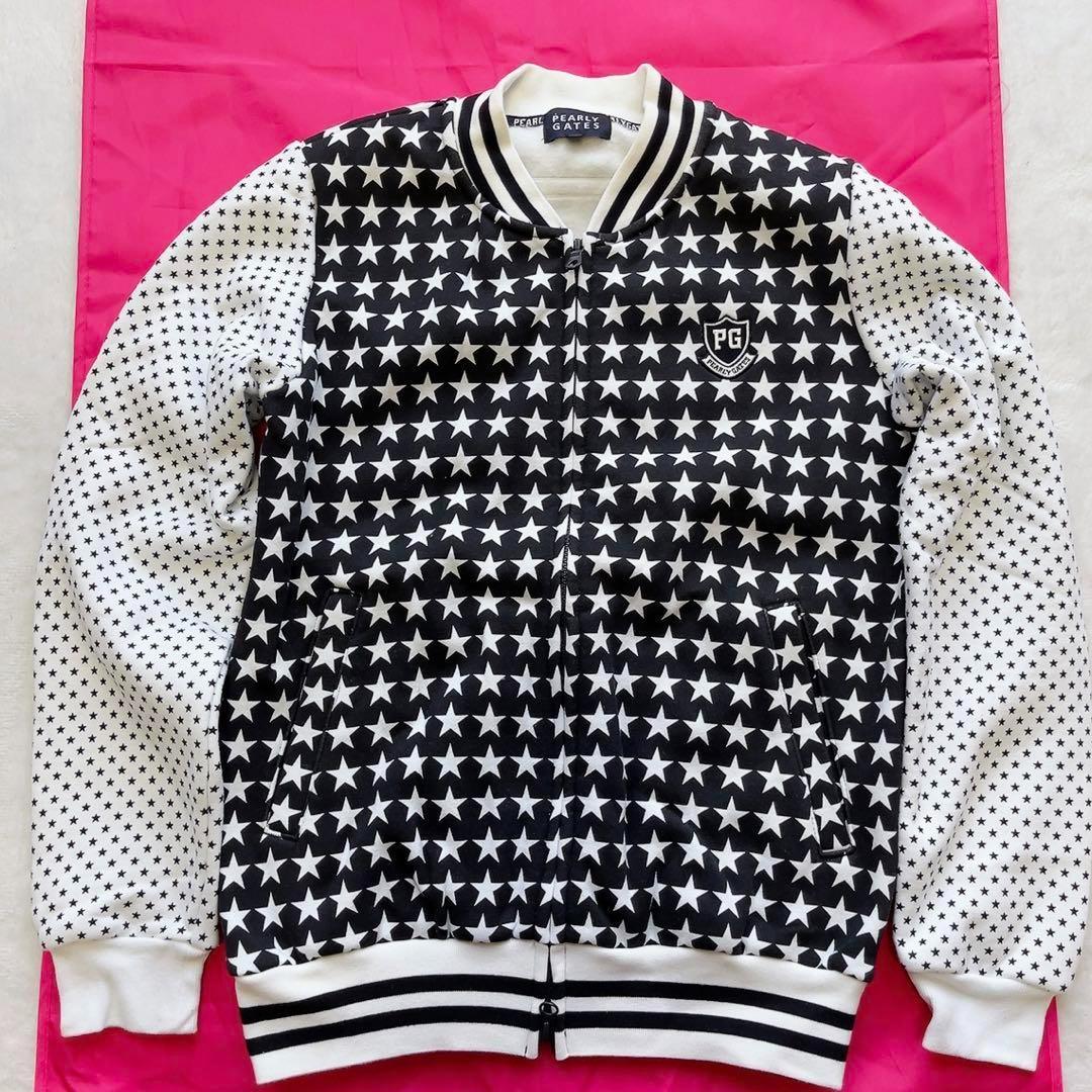 美品 パーリーゲイツ星柄スターセットアップニットジャケット