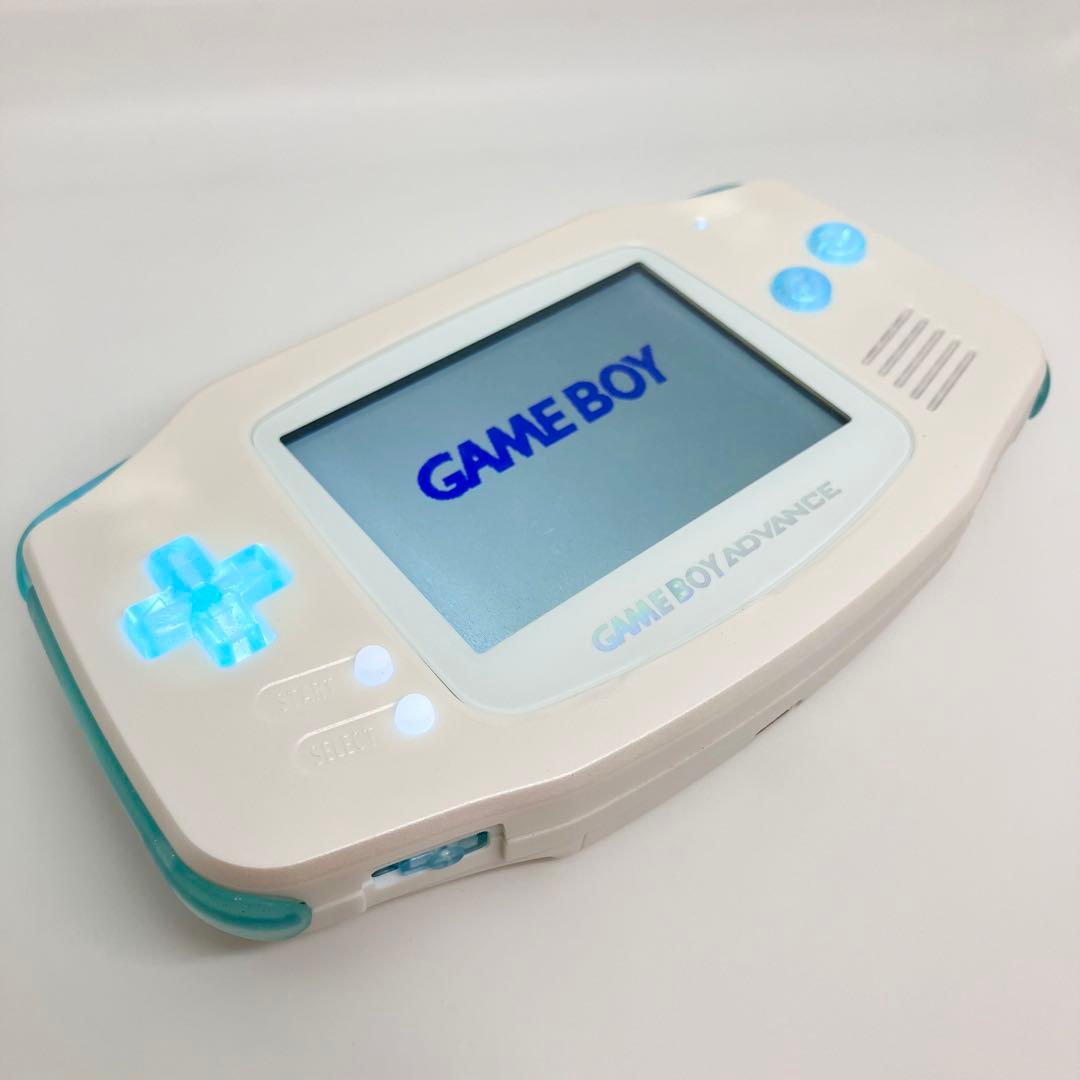 ゲームボーイアドバンス 本体 IPS液晶 パールホワイト×クリスタル LED