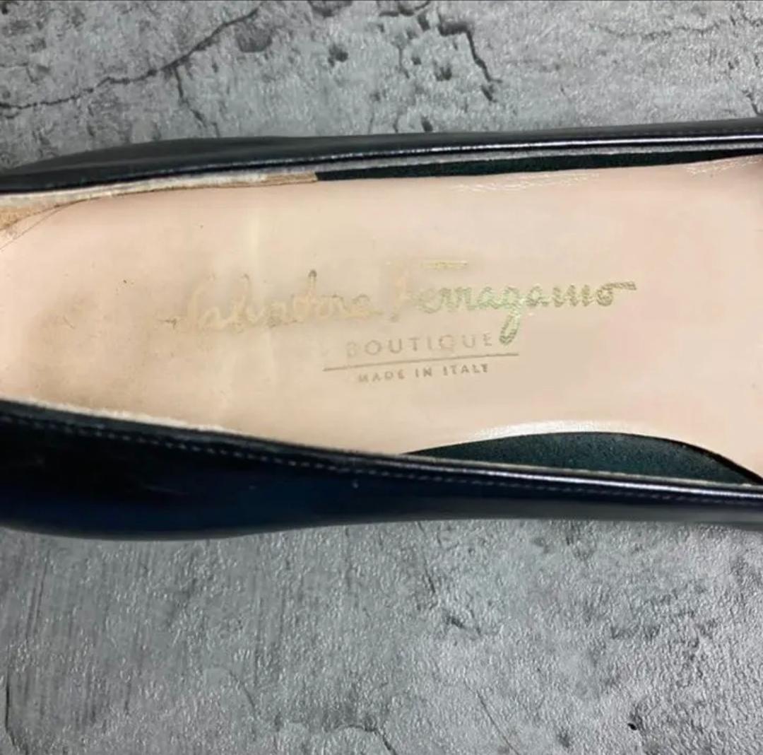 大人気新品 Salvatore Ferragamo パンプス 24 ブラック ヴァラ 1A6hD-m29484209808 人気セール2022