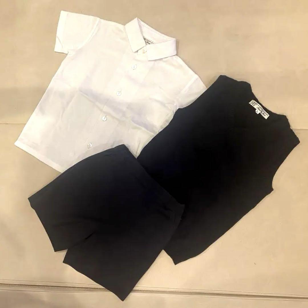 【合格済】man & moi お受験洋服3点セット 男の子110　マムエモア