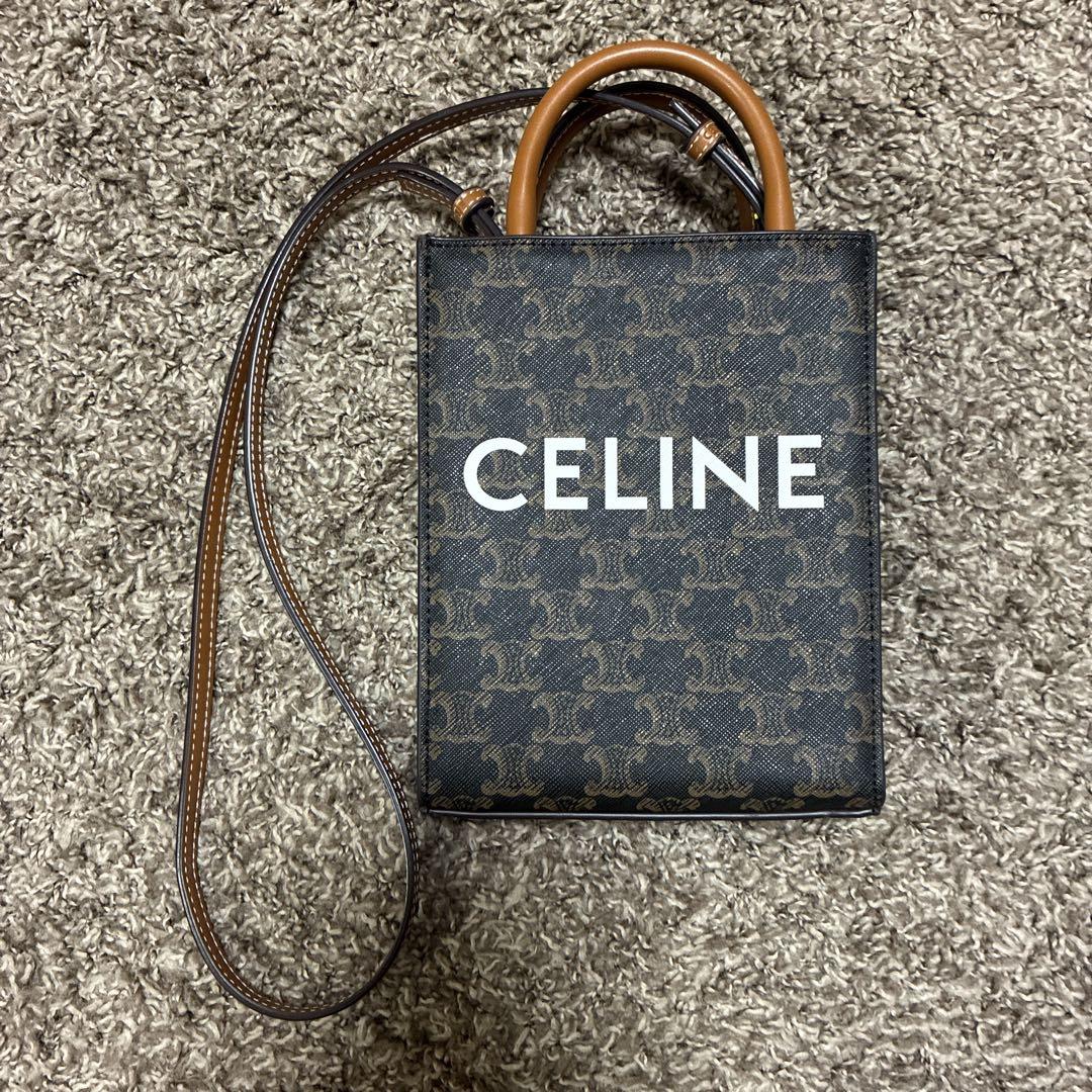 CELINE セリーヌショルダーバッグ ダークブラウン - メルカリ