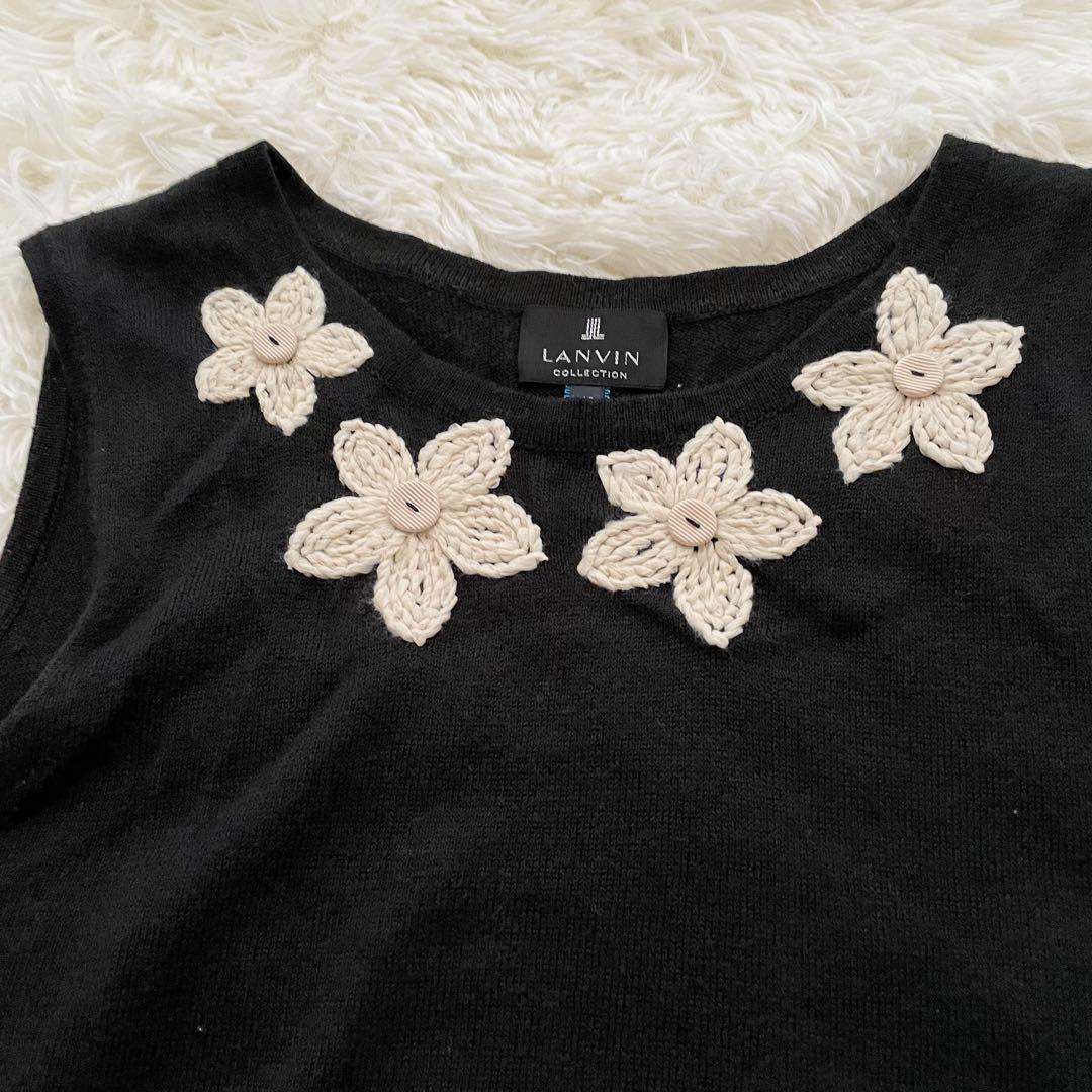 LANVIN COLLECTION カーディガン 花柄 刺繍 40表記 - メルカリ