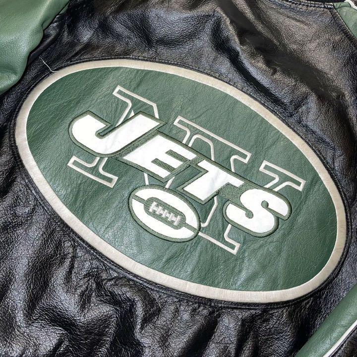 大きい割引 ジェフハミルトン GⅢ G-III NFL ジャケット オールレザー ジェッツ - ブルゾン