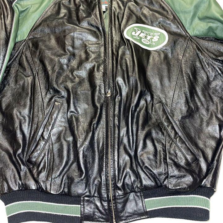 大きい割引 ジェフハミルトン GⅢ G-III NFL ジャケット オールレザー ジェッツ - ブルゾン