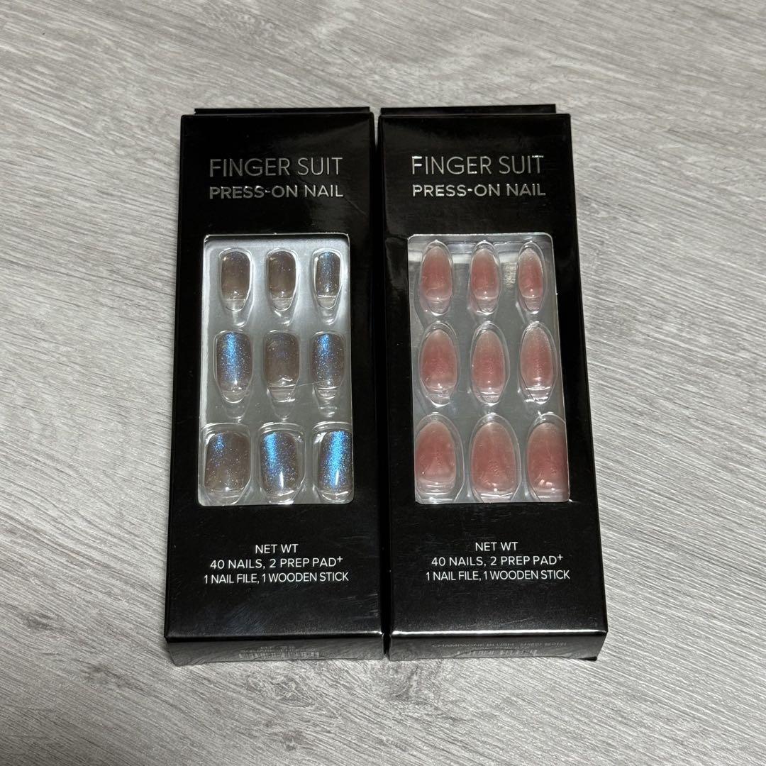 新品　FINGER SUIT プレスオンネイルセット FINGER SUIT プレスオンネイル 2種類 セット ネイルチップ