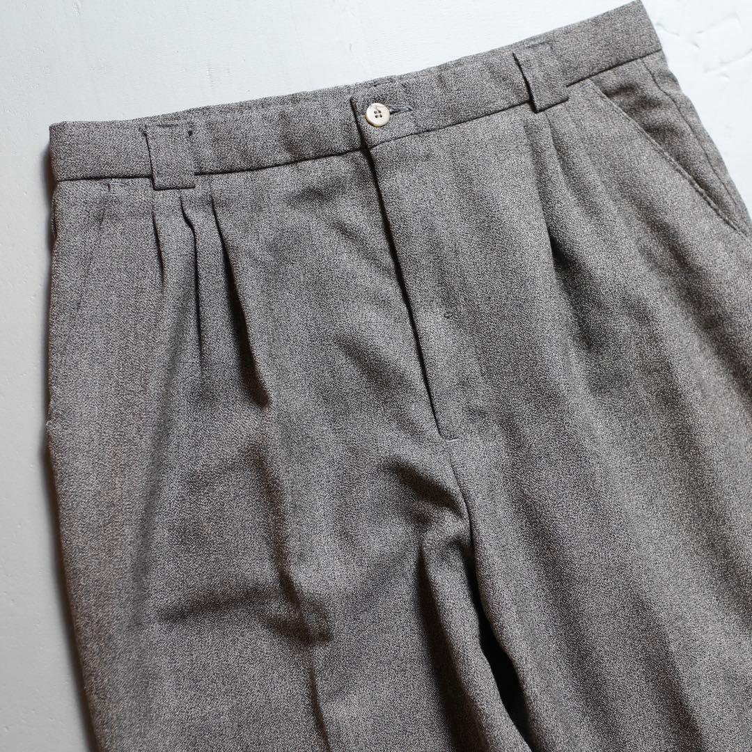 杢グレー◎ 80s~90s 2 Tuck Slacks Vintage 古着 杢グレー◎ 80s~90s 2 Tuck Slacks Vintage 古着