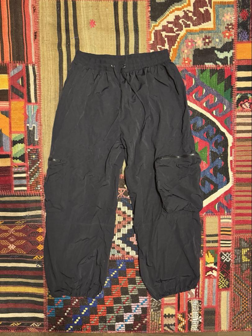 nylon cargo pants black