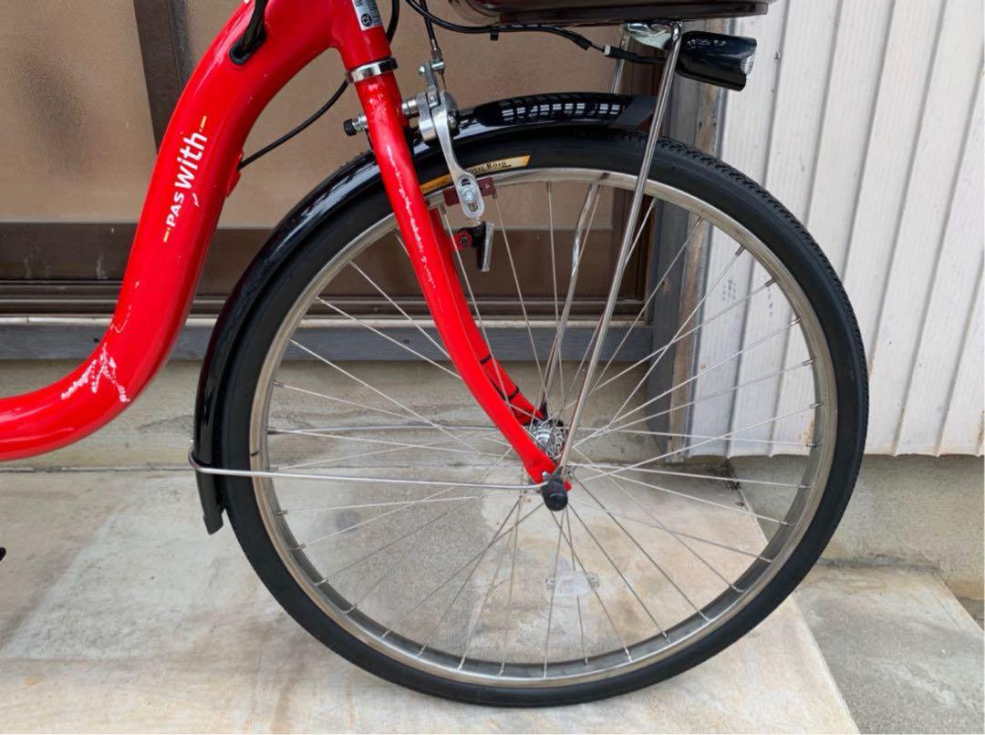 電動自転車　№6788 ヤマハ PAS With 26インチ　レッド