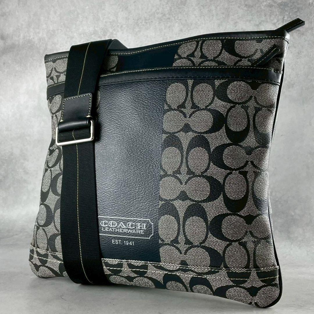 ⭐︎セール⭐︎COACH ショルダーバッグ グレー ブラック COACH ショルダーバッグ レザー ブラック/グレー - メルカリ