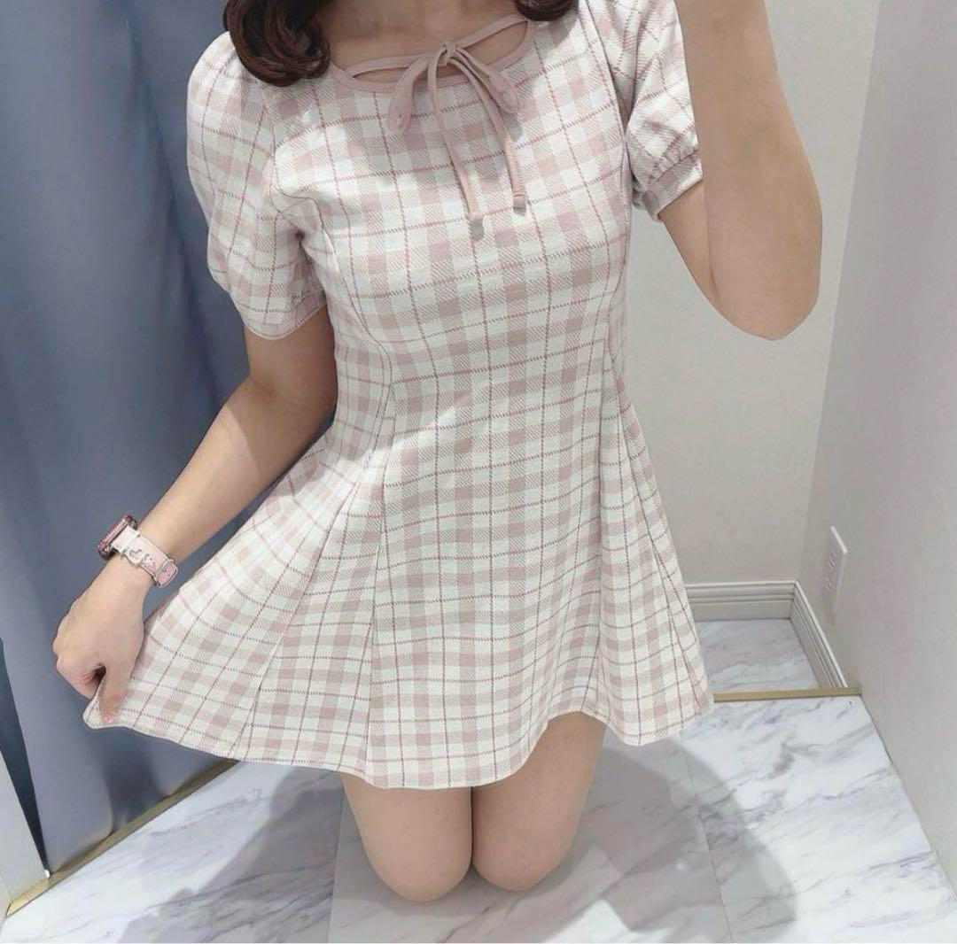 【みさきゅん♡.*】 evelyn 半袖チェックフィットOP ワンピース zz-EVM-691_09-1.jpg?1742952808