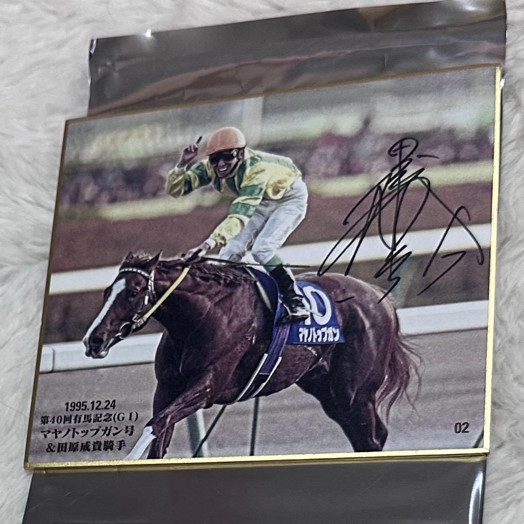 競馬 マヤノトップガン 田原成貴 直筆サイン入り 色紙 トレーティング おまけ付 競馬 マヤノトップガン 田原成貴 直筆サイン入り 色紙 ト