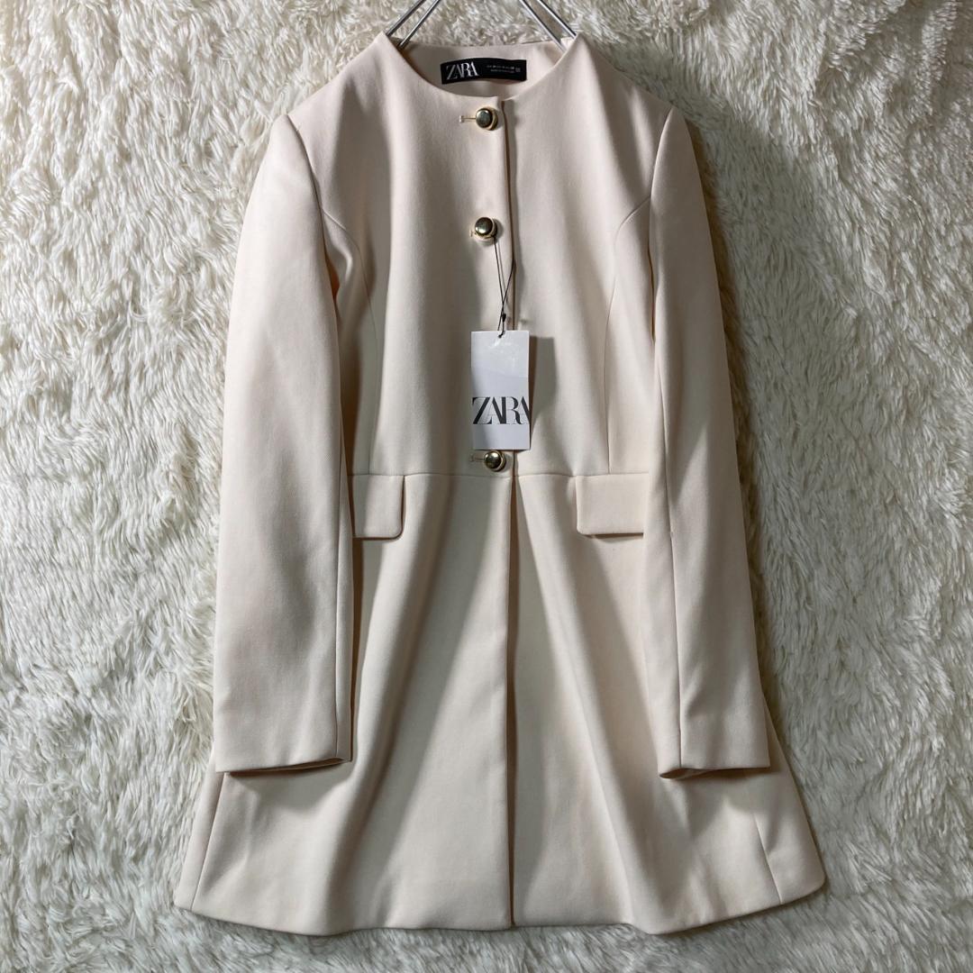 未使用タグ付き ZARA ザラ ノーカラー ラウンドネックブレザー