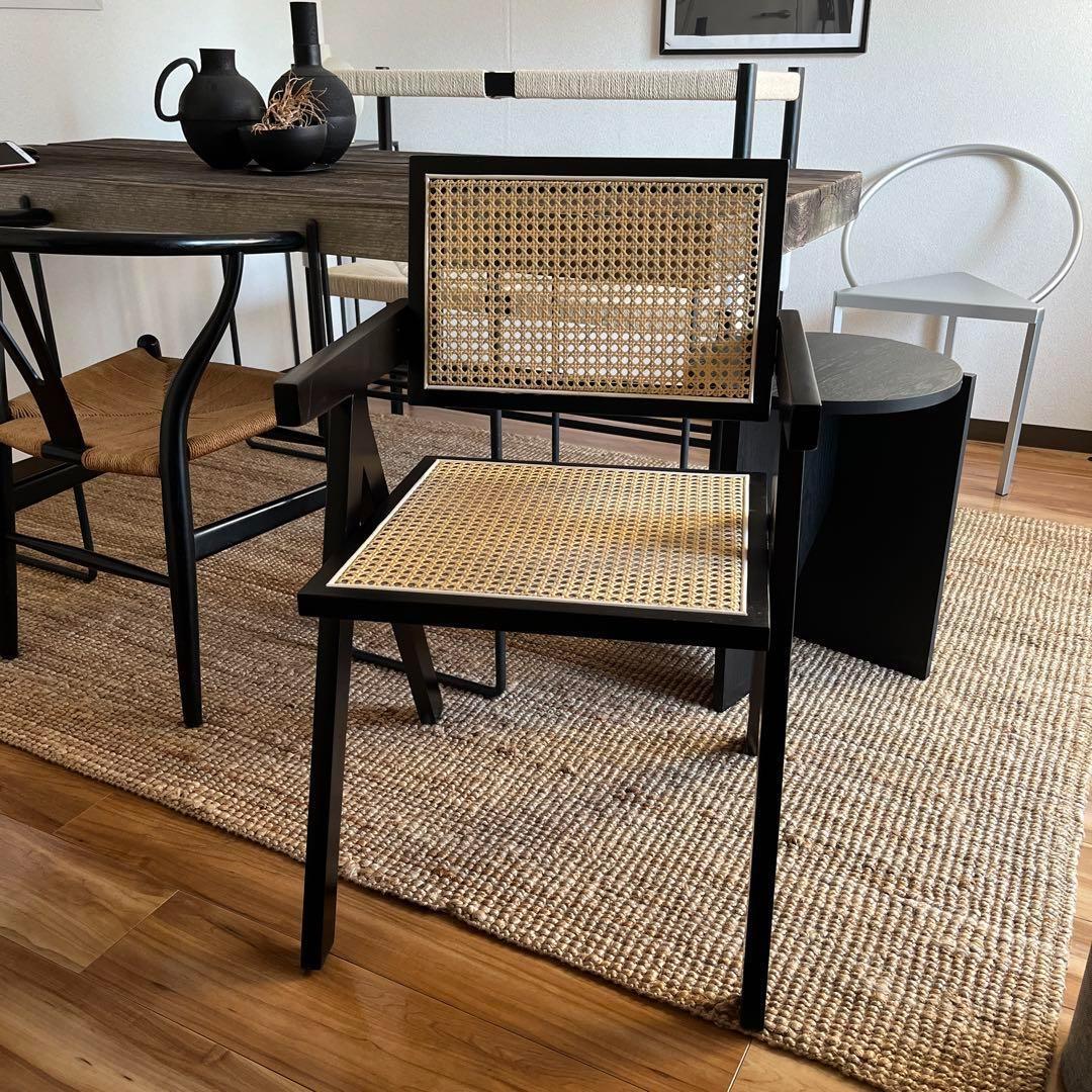 ピエールジャンヌレ Pierre Jeanneret ダイニングチェア 黒