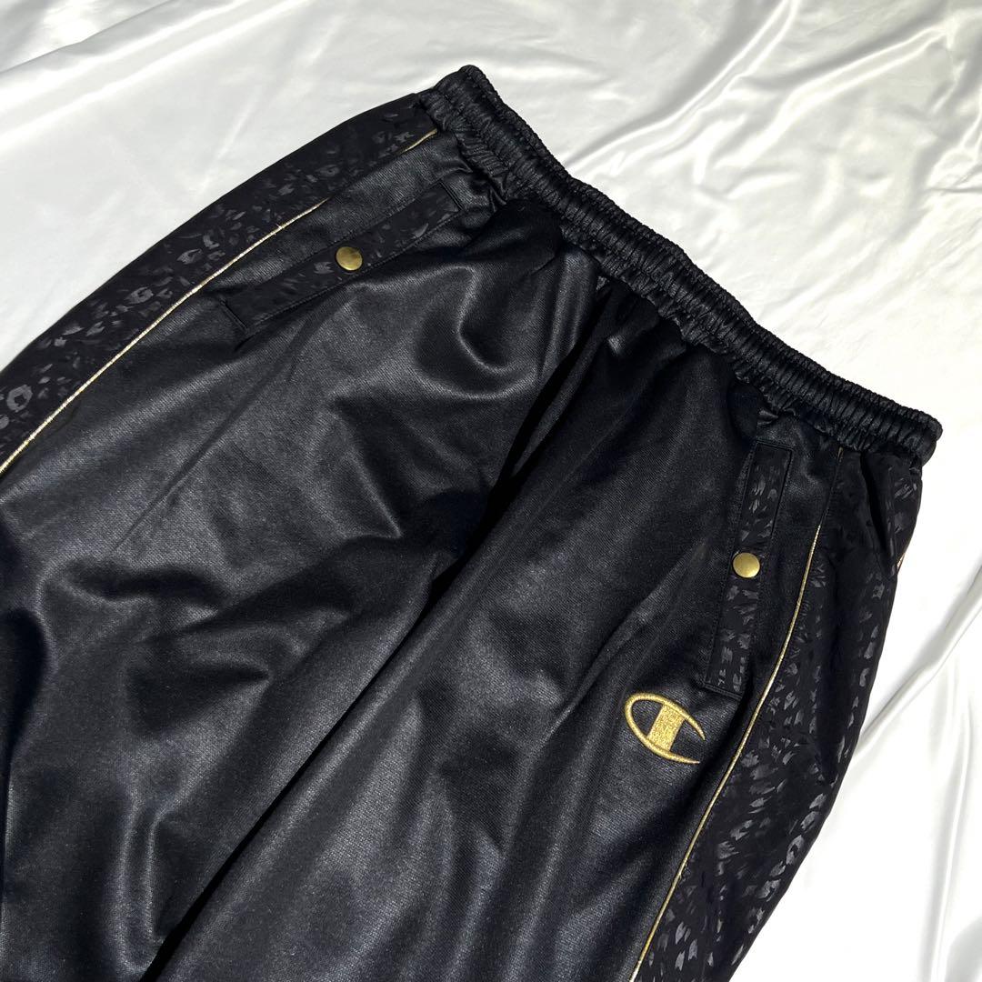 Champion クロコ 豹 ジャージ上下 セットアップ 黒金 ブラック XL