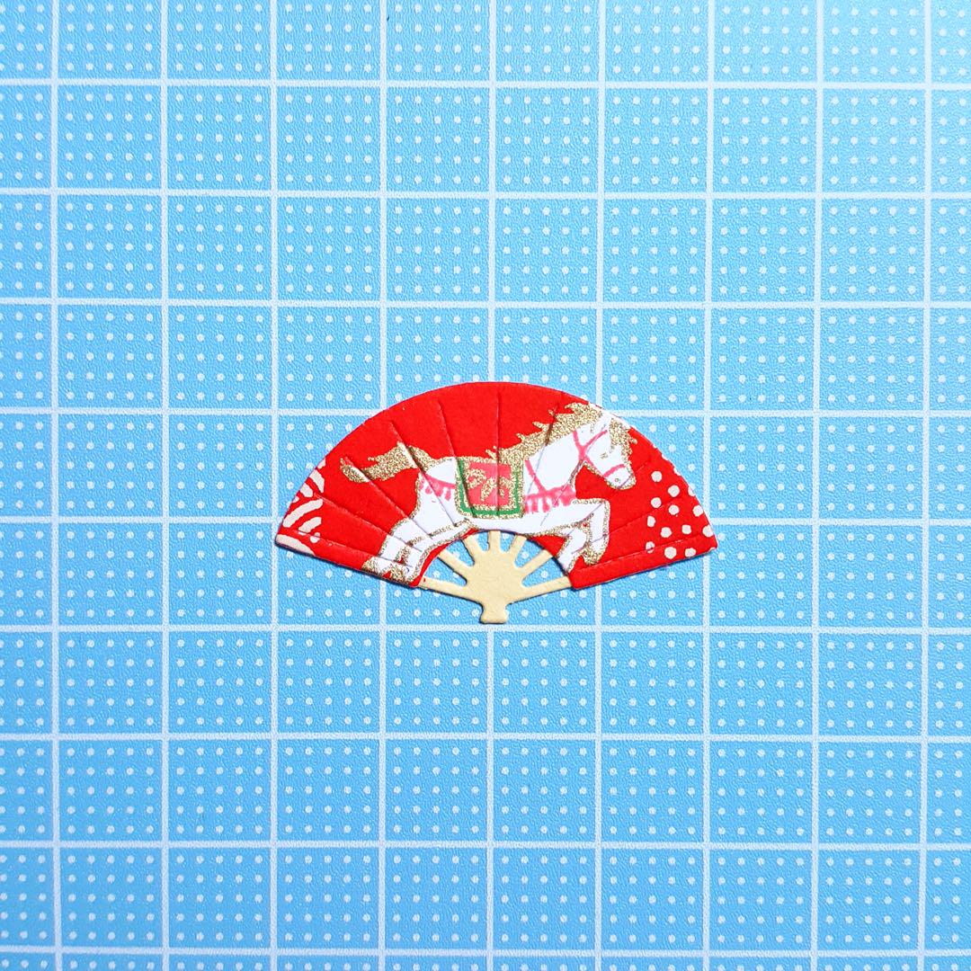 クラフト273) カード 友禅和紙 友禅紙 年賀状 干支 午年 ミニ