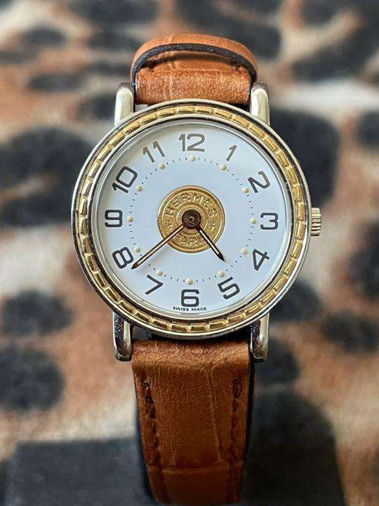 ンのベルト 電池交換済 セリエ 白文字盤 腕時計 vCMtp-m29524127918 ベルト新品 HERMÈS エルメス ベルト