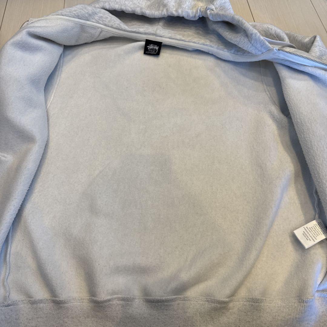 STUSSY グレー ジップアップパーカー S