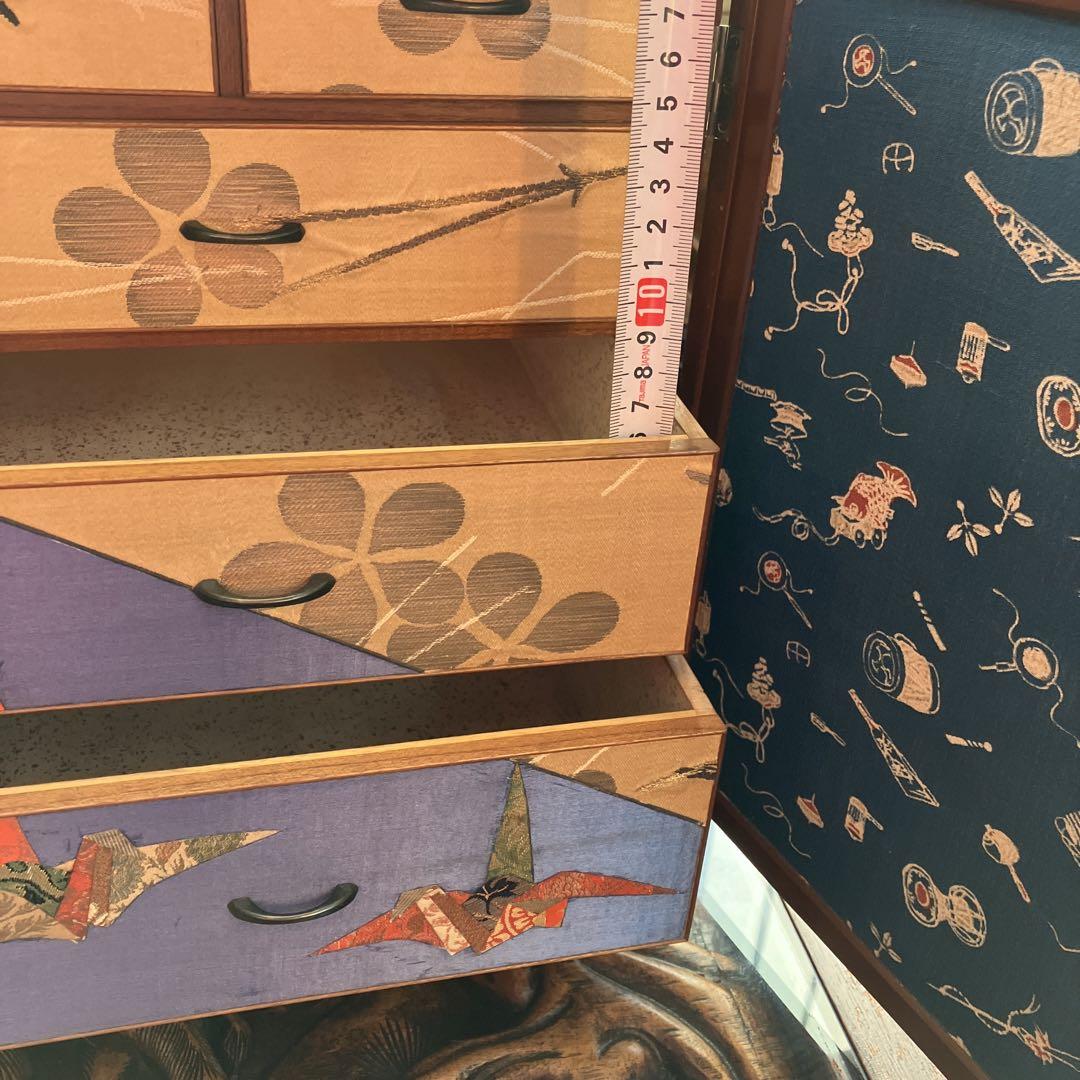 当時物　小引出し　古布