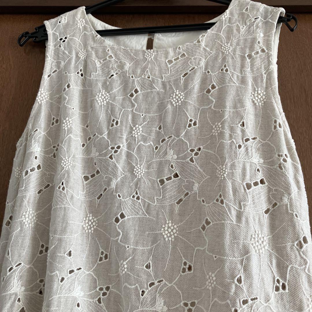 プリスティン　オーガニックコットン刺繍ワンピース
