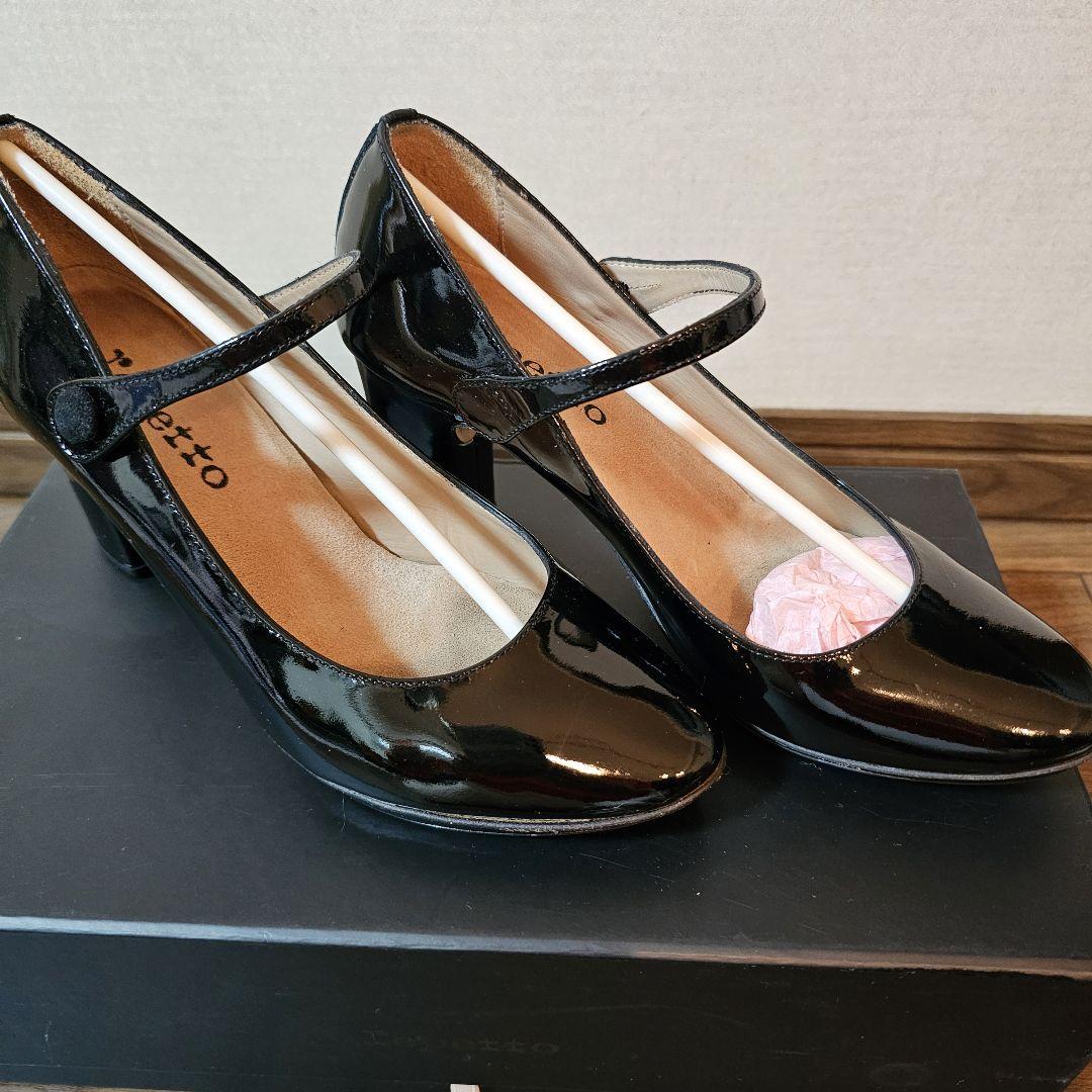 激安/新作 レペット Repetto エナメル メルカリ - 36 黒 パンプス 靴