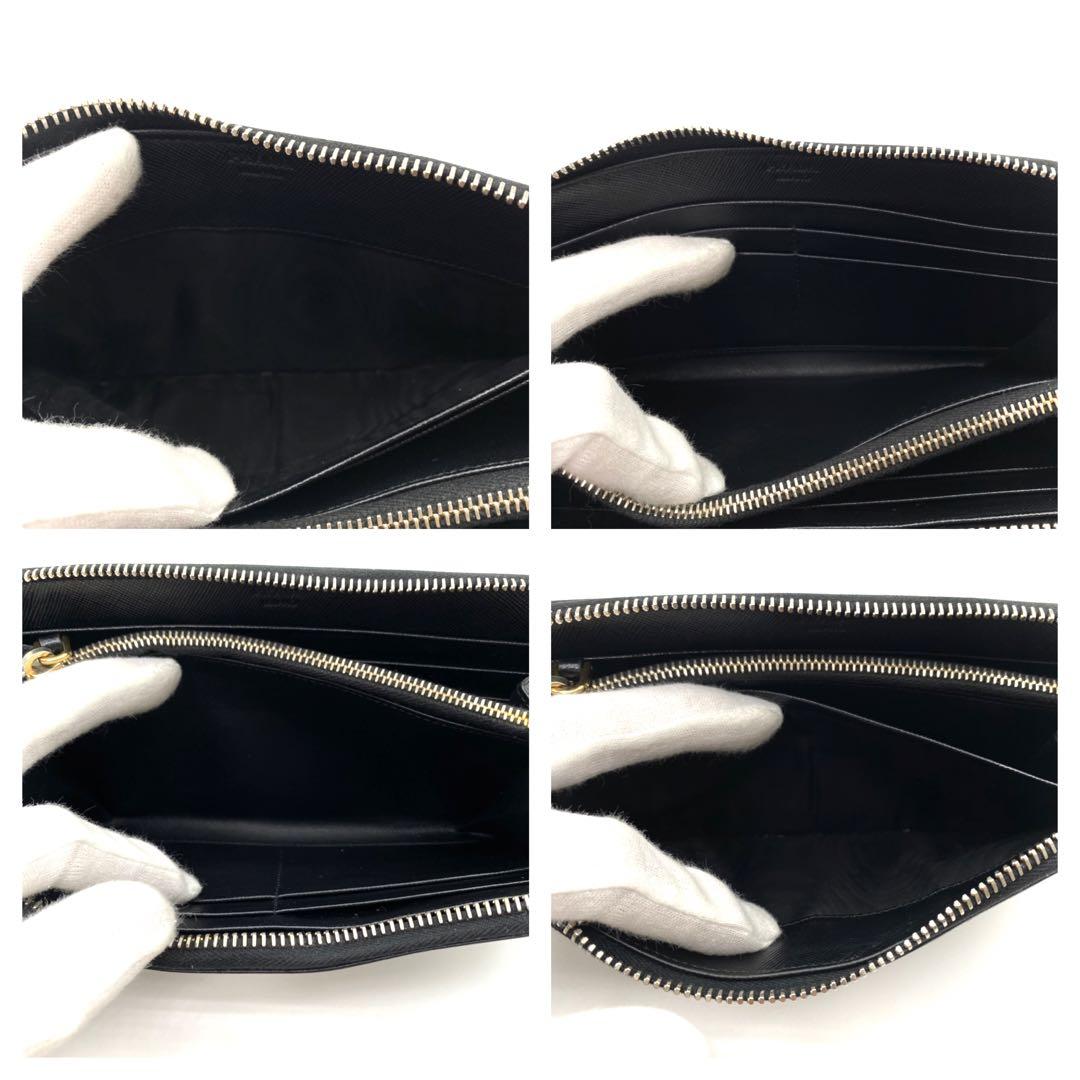 PRADA サフィアーノレザー 長財布 ブラック　ラウンドファスナー　箱付き