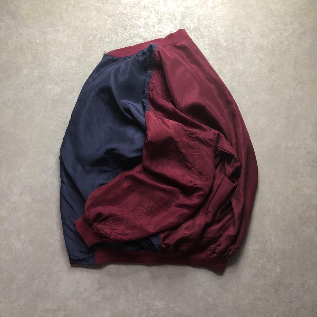 80-90sヴィンテージシルクボンバージャケットクレイジーパターンXL(LL)・VINTAGE