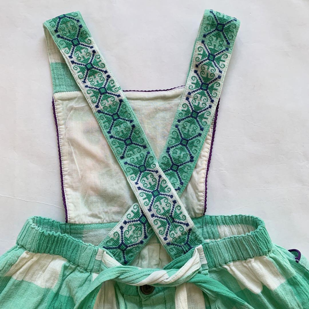 美品　bonjour diary mint エプロンドレス　ワンピース　6y