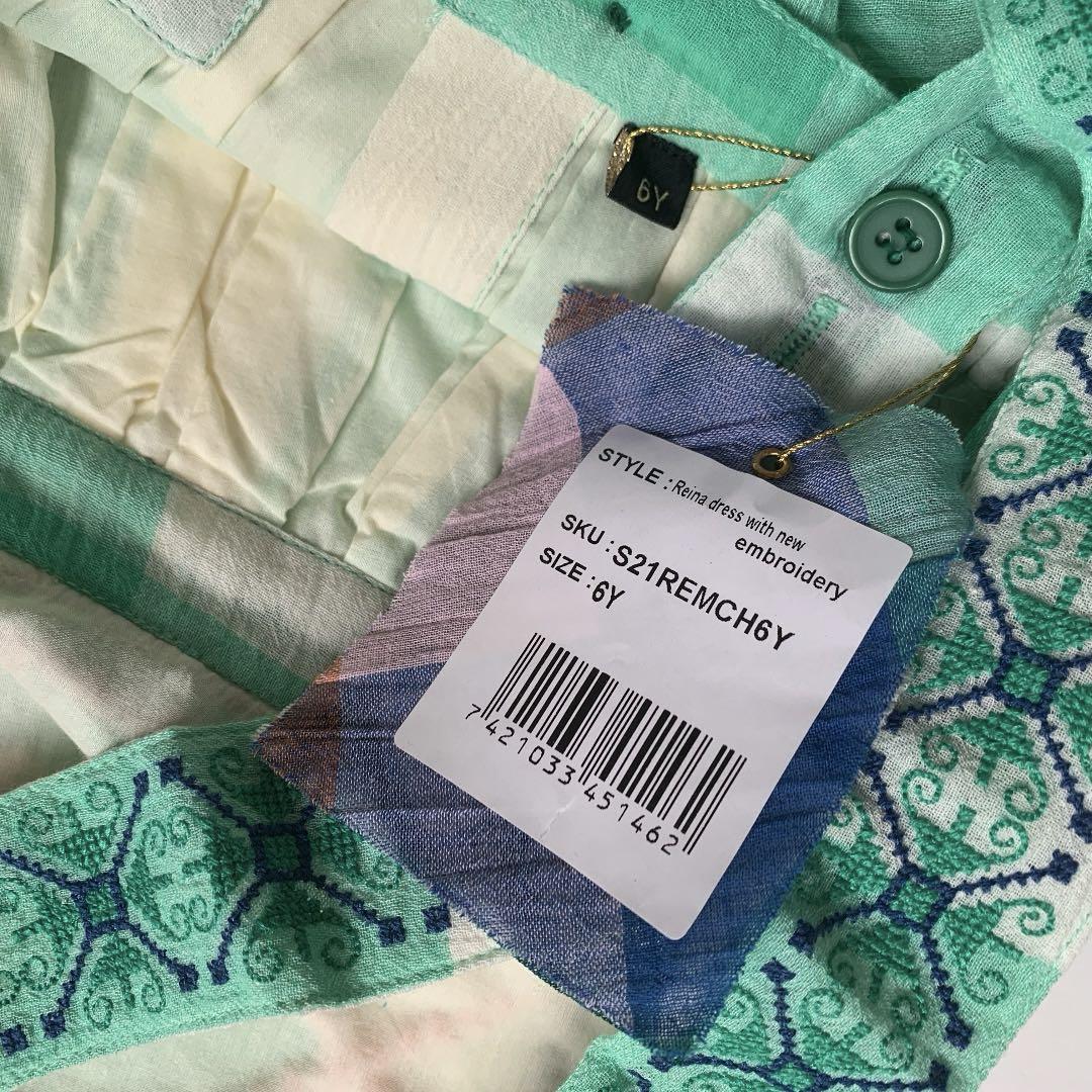 美品　bonjour diary mint エプロンドレス　ワンピース　6y
