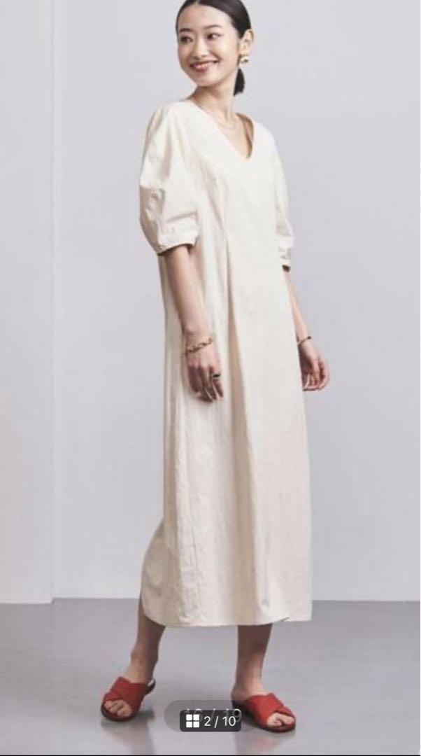 UNITED ARROWS N パフスリーブ Ｖネック ワンピース