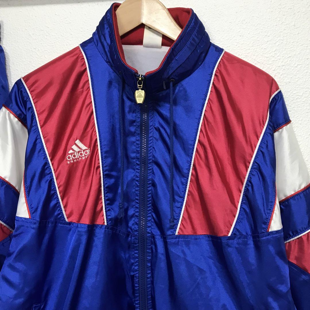 発掘 - 新登場ブランド 90s ビンテージナイロンセットアップ　刺繍 equipment adidas ジャケット・アウター