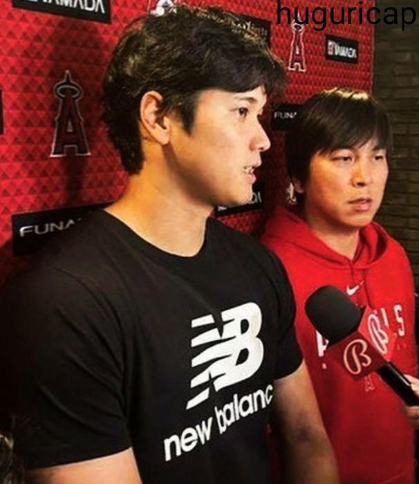 本物 New Balance 大谷翔平選手着用 Tシャツ ブラック L 2枚組