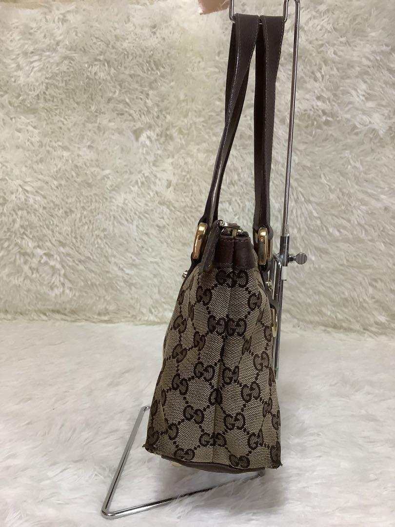 Gucci グッチ GGキャンバス　ミニバッグ ブラウン　ゴールド金具