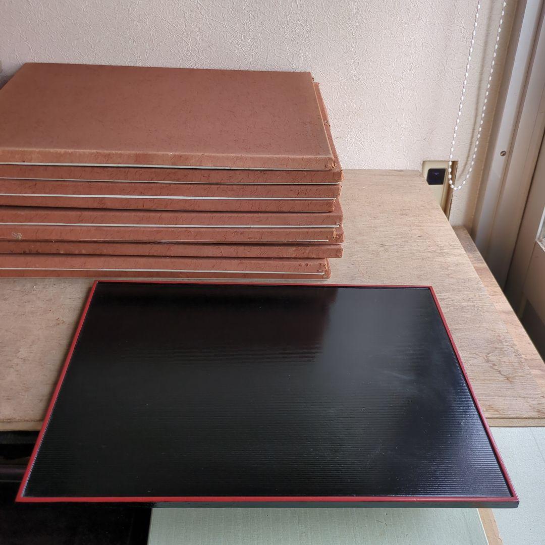 漆器盆 盆 大型 木製 角盆 お盆 お膳 茶道具 会席 懐石 紙箱 5枚