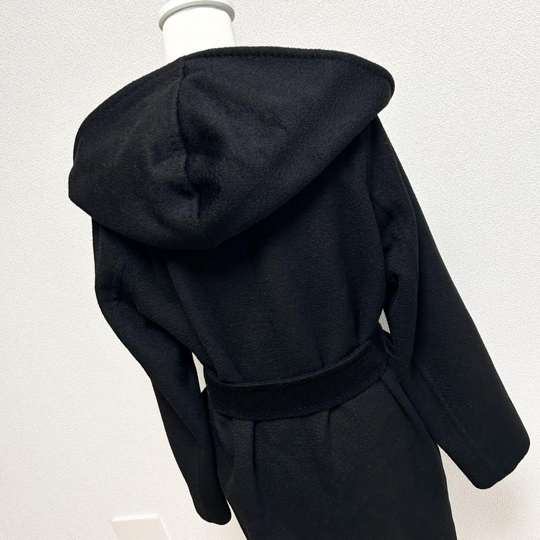 MaxMara 近年 ピュアキャメル リアルト フーデットコート ベルト付 42