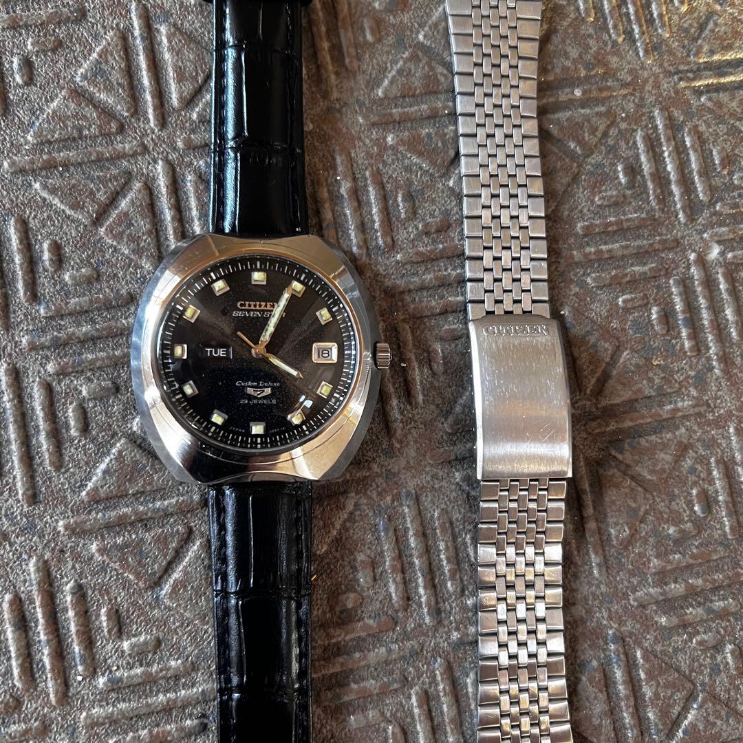 美品稼働ビンテージ時計　ブラック