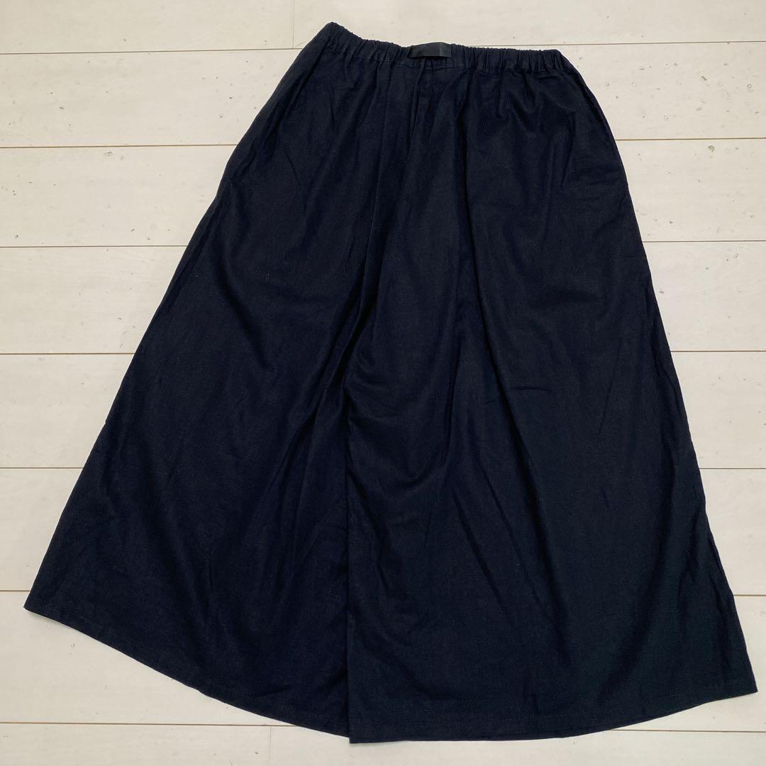 美品　グラミチ　ニコアンド別注　タックフレアパンツ　リネンコットン　Ｍ　黒