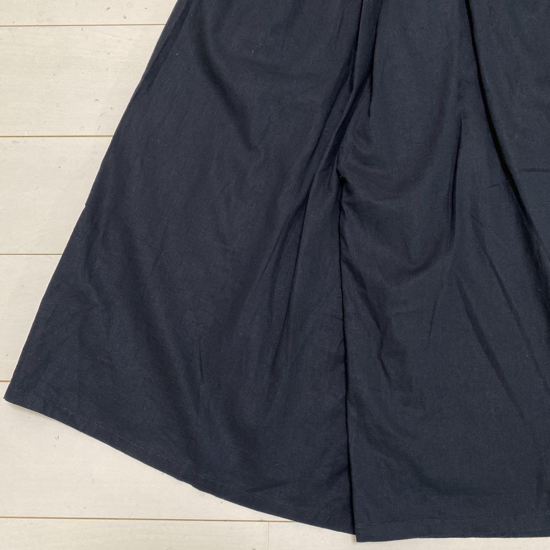 美品　グラミチ　ニコアンド別注　タックフレアパンツ　リネンコットン　Ｍ　黒