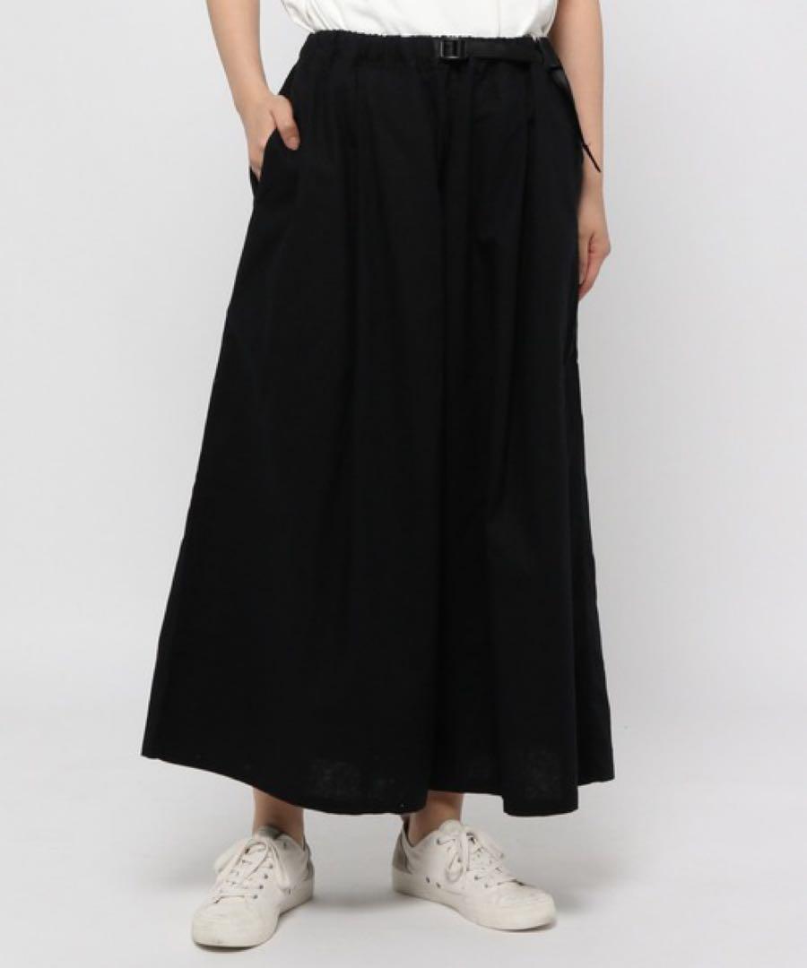 美品　グラミチ　ニコアンド別注　タックフレアパンツ　リネンコットン　Ｍ　黒