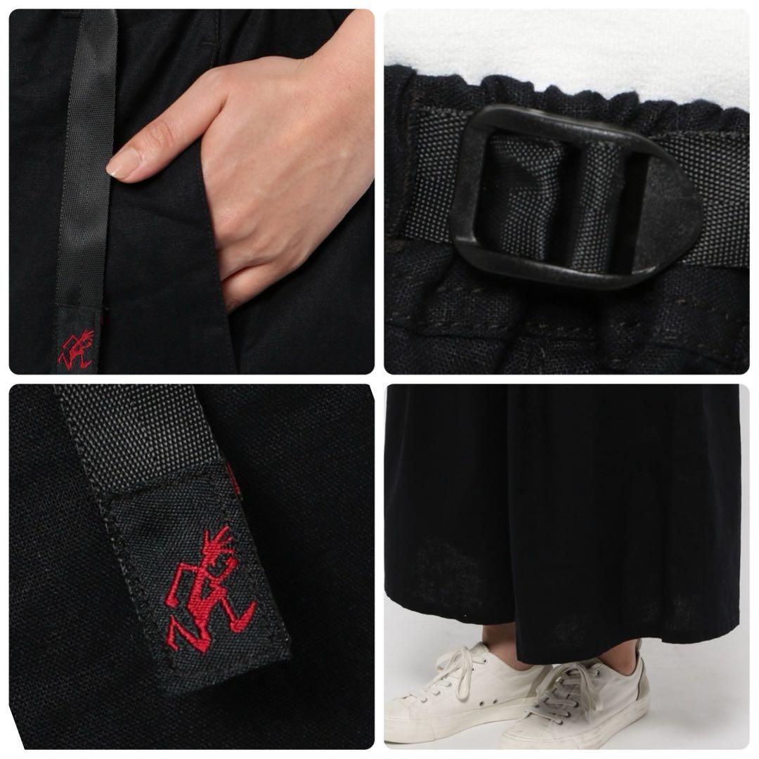 美品　グラミチ　ニコアンド別注　タックフレアパンツ　リネンコットン　Ｍ　黒
