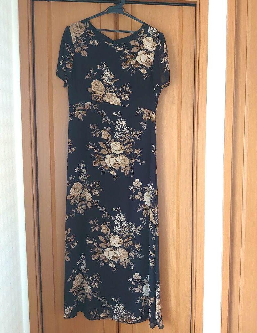 LAURA ASHLEY 花柄 半袖 ロングワンピース