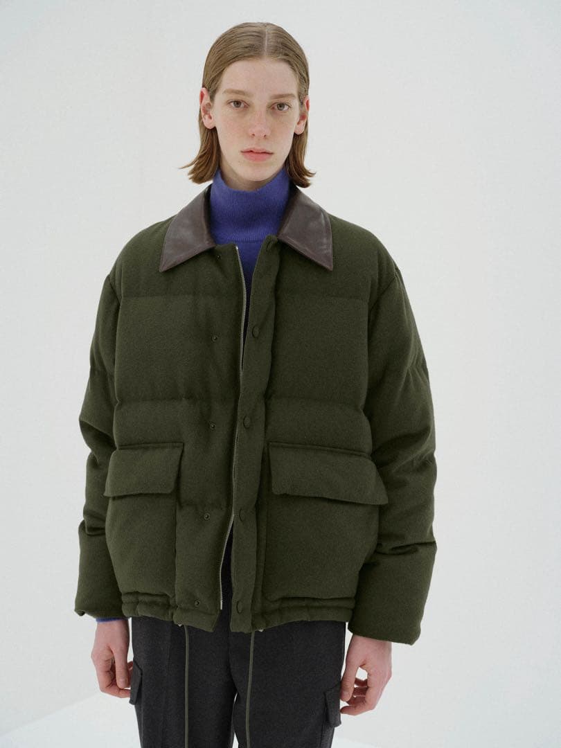 AURALEE BABY CAMEL FLANNEL DOWN BLOUSON